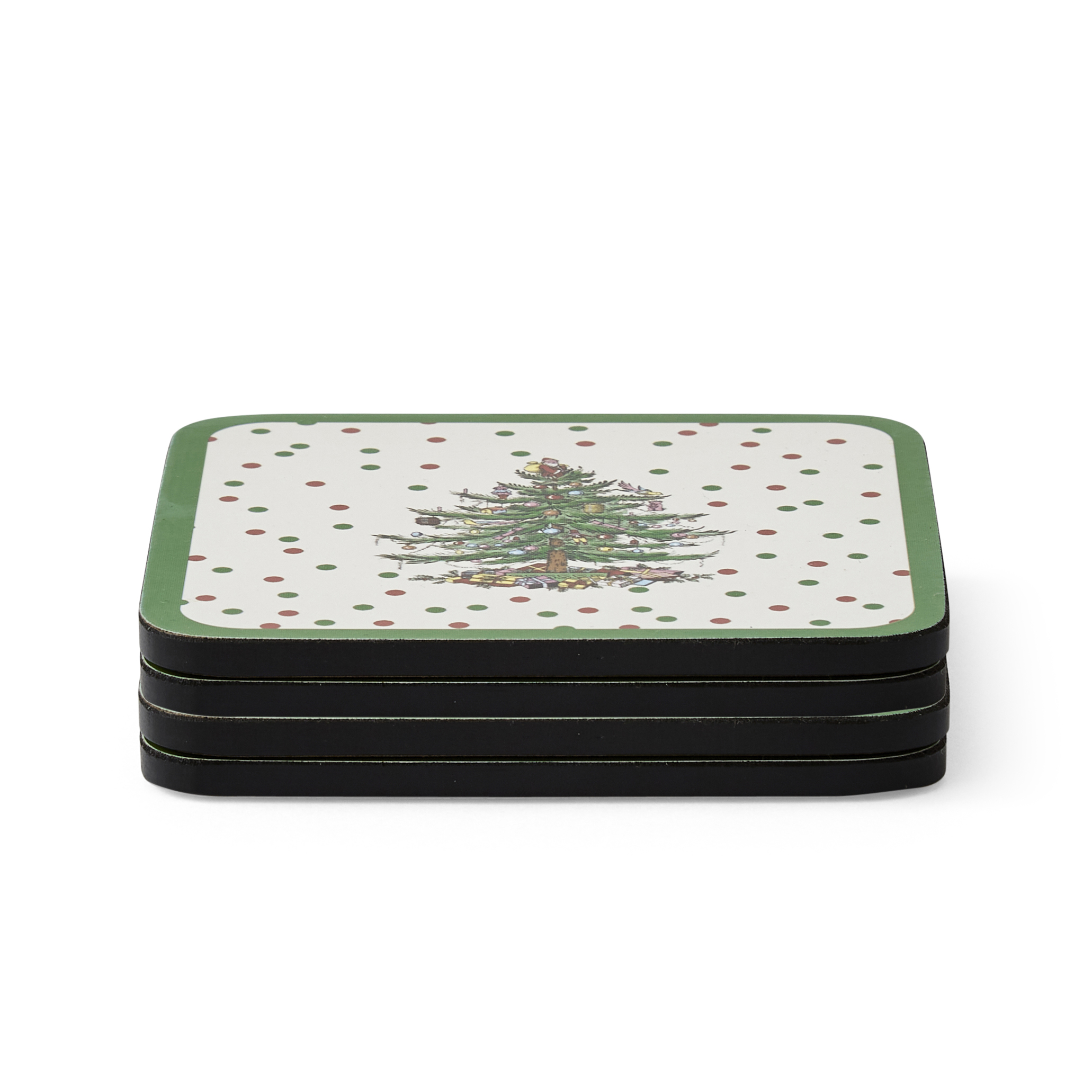 Christmas Tree Polka Dot Coasters Set of 6 image number null